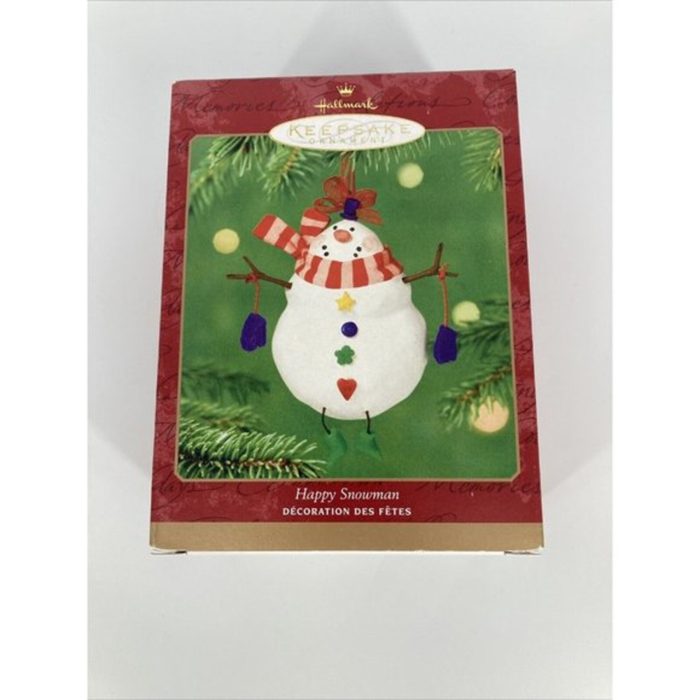 Hallmark 2001 HAPPY SNOWMAN‎ Mint In Mint Box Keepsake Ornament-NEW IN BOX!